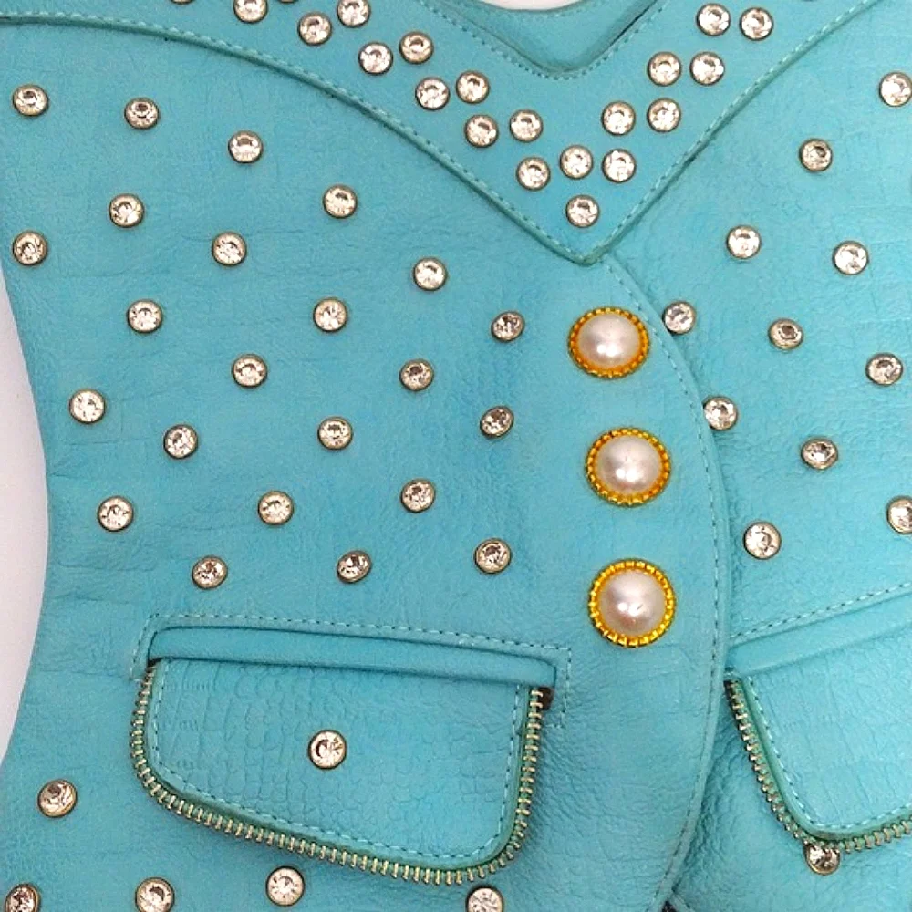Women's Bohemian Bejeweled Turquoise Shoulder Bag Hippie Retro Festival Purse